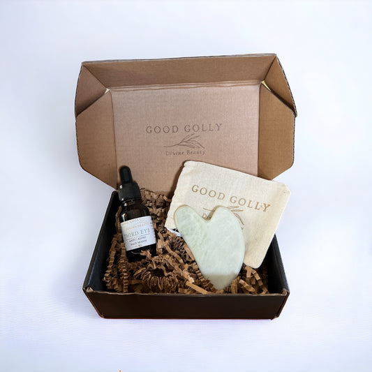 Gua sha set | organic face serum | natural jade crystal | face sculpting